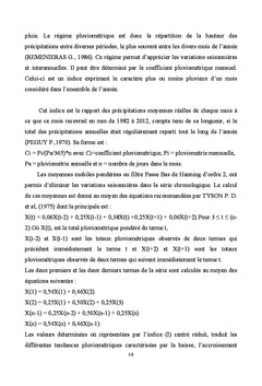 Typologie de reponse des paysans face aux contraintes pluviometriques