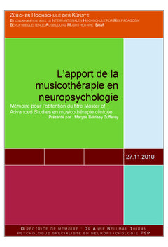 L'apport de la musicothérapie en neuropsychologie