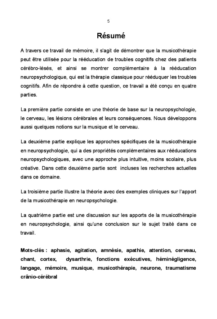 L'apport de la musicothérapie en neuropsychologie