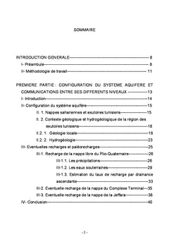 Particularités des aquifères sahariens dans les exutoires tunisiens
