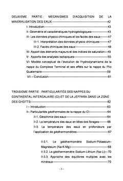 Particularités des aquifères sahariens dans les exutoires tunisiens