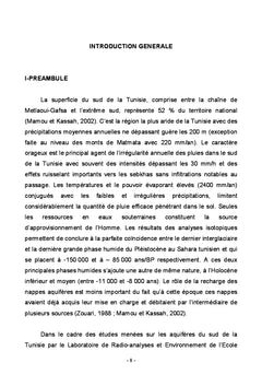 Particularités des aquifères sahariens dans les exutoires tunisiens