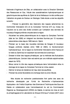 Particularités des aquifères sahariens dans les exutoires tunisiens