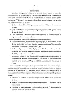 Étude sur les besoins de la mise en place des homes des vieillards
