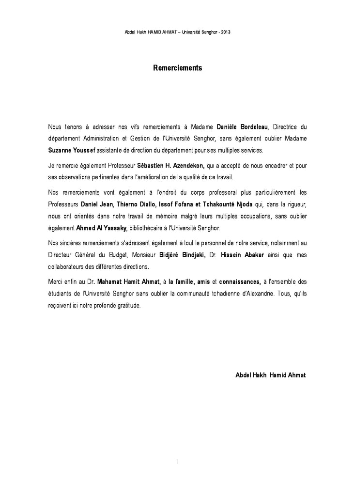 La modernisation des finances publiques au Tchad