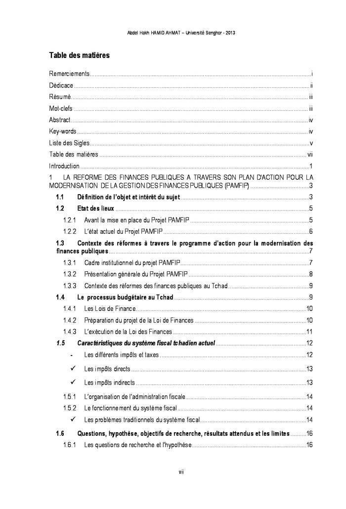 La modernisation des finances publiques au Tchad