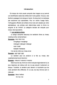Lexique illustré sängö-français - français-sängö