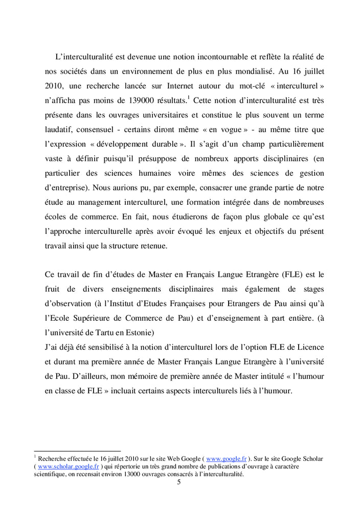 L'interculturalité en cours de français langue etrangère (fle)