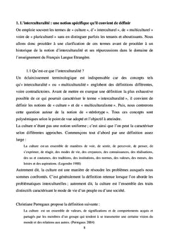 L'interculturalité en cours de français langue etrangère (fle)