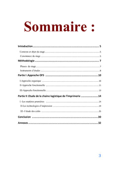 Etude de la chaîne logistique de l'imprimerie