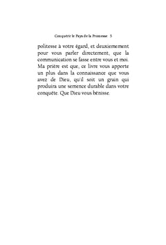 Conquerir le Pays de la Promesse