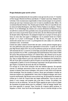 Eglise disciple ou le projet ecclesiologique de Mgr. Romero