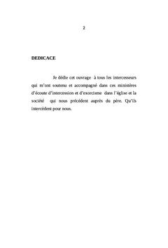 Les prieres de l'intercession et de l'accompagnement spirituel
