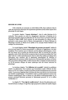 Aspects de la Phonologie du Créole haïtien