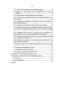 Evaluation de la qualite de l'offre des services de vaccination