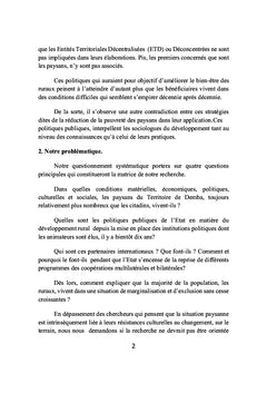 Politiques de developpement rural et paysannerie au Congo Kinshasa