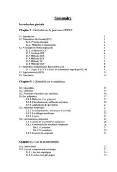 Simulation par éléments finis du processus d'ECAE pour différents modèles de matériaux
