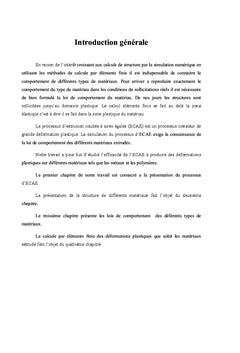 Simulation par éléments finis du processus d'ECAE pour différents modèles de matériaux