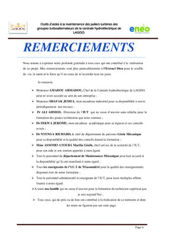 Outils d'aides A la Maintenance des paliers Turbines des Groupes Turbo