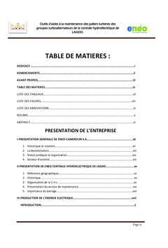 Outils d'aides A la Maintenance des paliers Turbines des Groupes Turbo