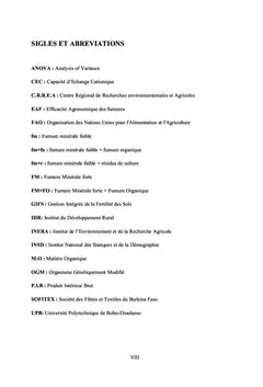 Etude des impacts agro-pédologiques des apports de fertilisants