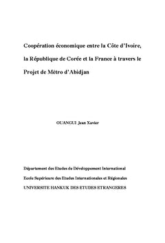 Coopération économique Côte d'Ivoire, République de Corée et la France