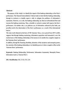 Relation bancaire et performance des entreprises