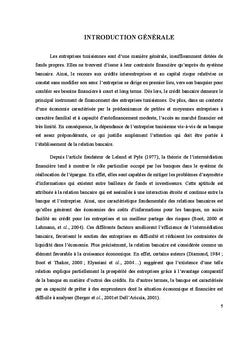 Relation bancaire et performance des entreprises