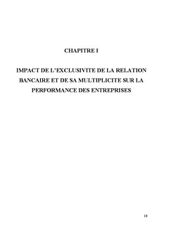 Relation bancaire et performance des entreprises