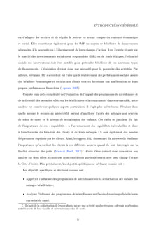 Microfinance et Capabilites:
