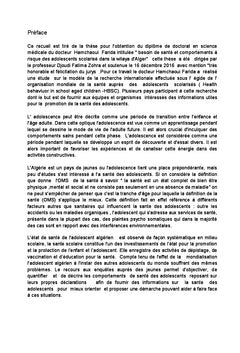 Santé des adolescents algérois en milieu scolaire