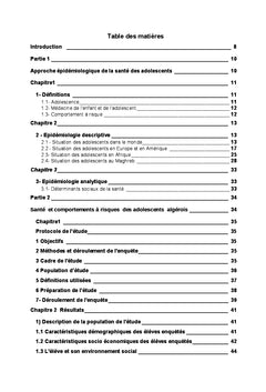 Santé des adolescents algérois en milieu scolaire
