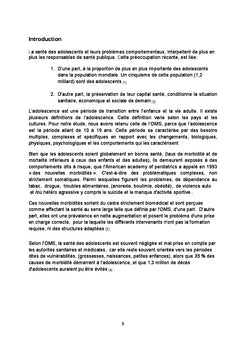 Santé des adolescents algérois en milieu scolaire