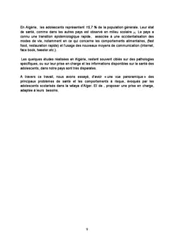 Santé des adolescents algérois en milieu scolaire