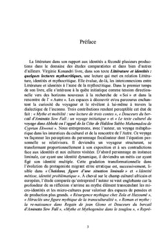 Littérature et identités: quelques lectures mythocritiques