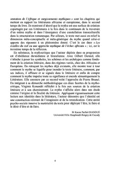 Littérature et identités: quelques lectures mythocritiques
