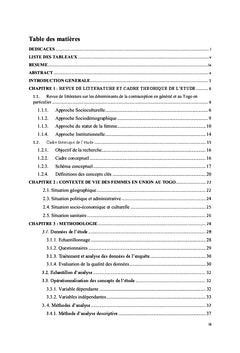 Caracteristiques, statut de la femme et contraception au Togo