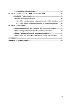 Caracteristiques, statut de la femme et contraception au Togo