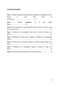Caracteristiques, statut de la femme et contraception au Togo