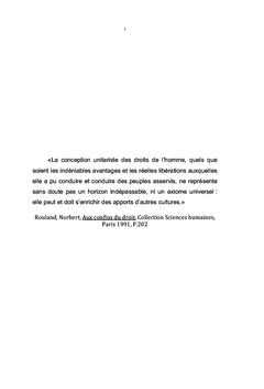 Theorie et pratique des droits de l'Homme