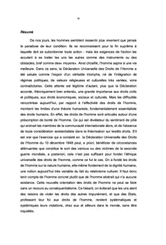 Theorie et pratique des droits de l'Homme
