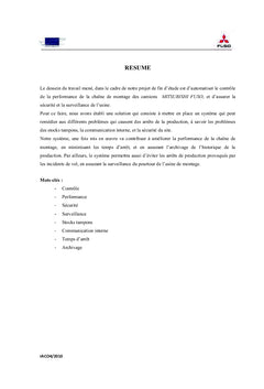 Automatisation du contrôle de performance d'une chaîne de production