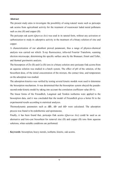 Elimination des métaux lourds par biosorption
