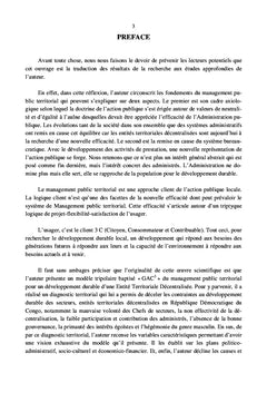 Le management public territorial pour un développement durable