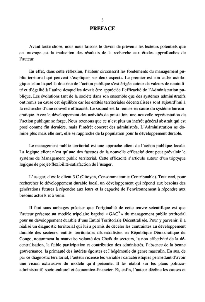 Le management public territorial pour un développement durable