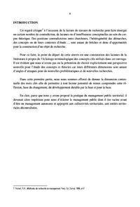 Le management public territorial pour un développement durable