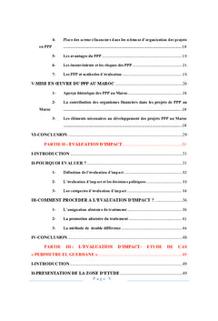 Contribution à l'évaluation d'impact d'un Partenariat Public-Privé