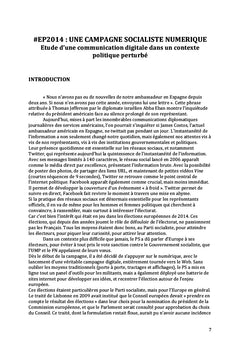 EP2014 : Une campagne socialiste numérique