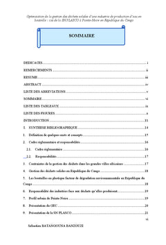Optimisation de la gestion des dechets d'une industrie