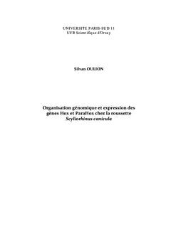 Évolution des gènes Hox et ParaHox